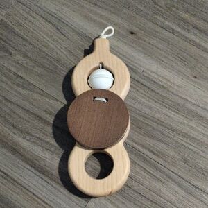Wooden Baby Rattle with White Bell